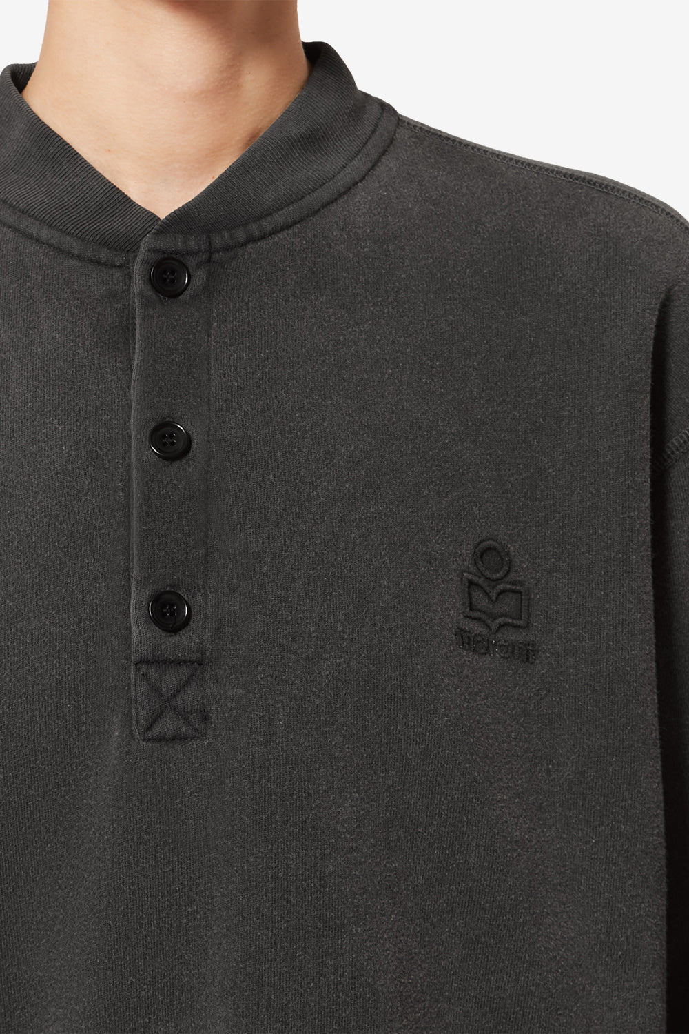 Felpa simony in cotone con logo - Nero lavato - Woman - 3