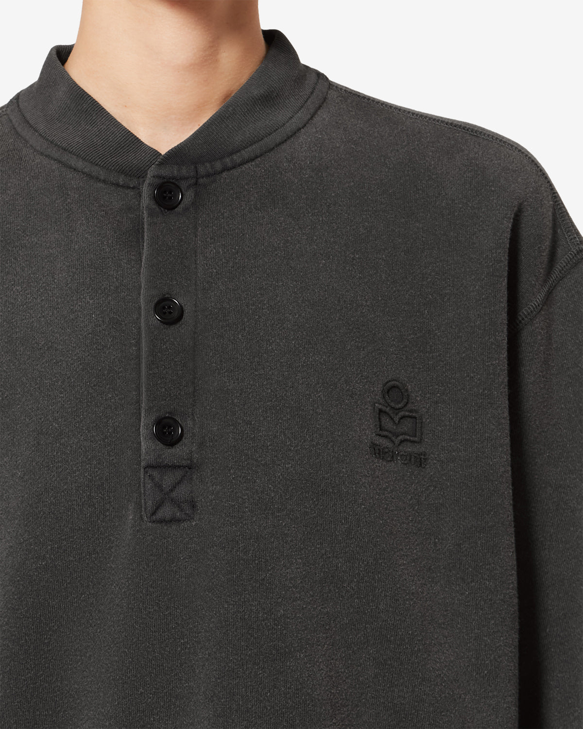 Sudadera simony de algodón con logotipo - Negro lavado - Woman - 2