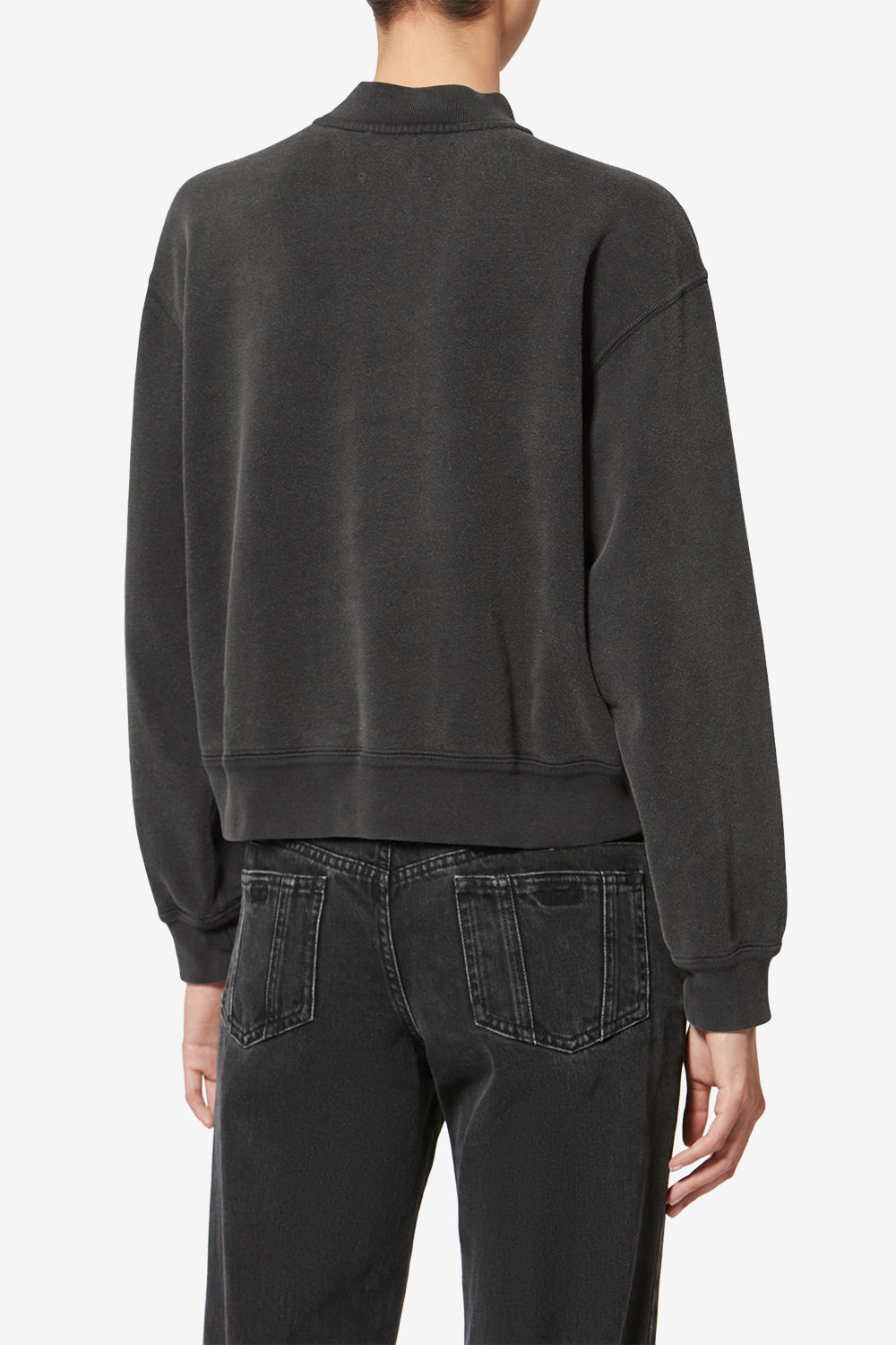 Felpa simony in cotone con logo - Nero lavato - Woman - 5