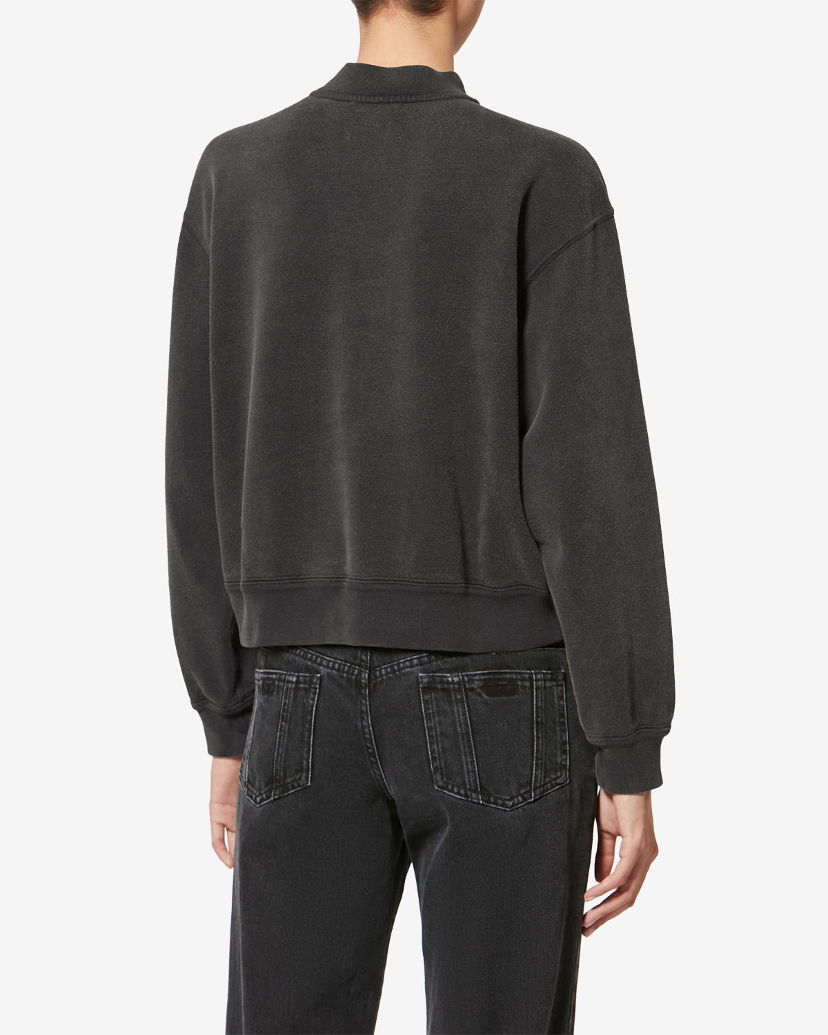 Sudadera simony de algodón con logotipo - Negro lavado - Woman - 4