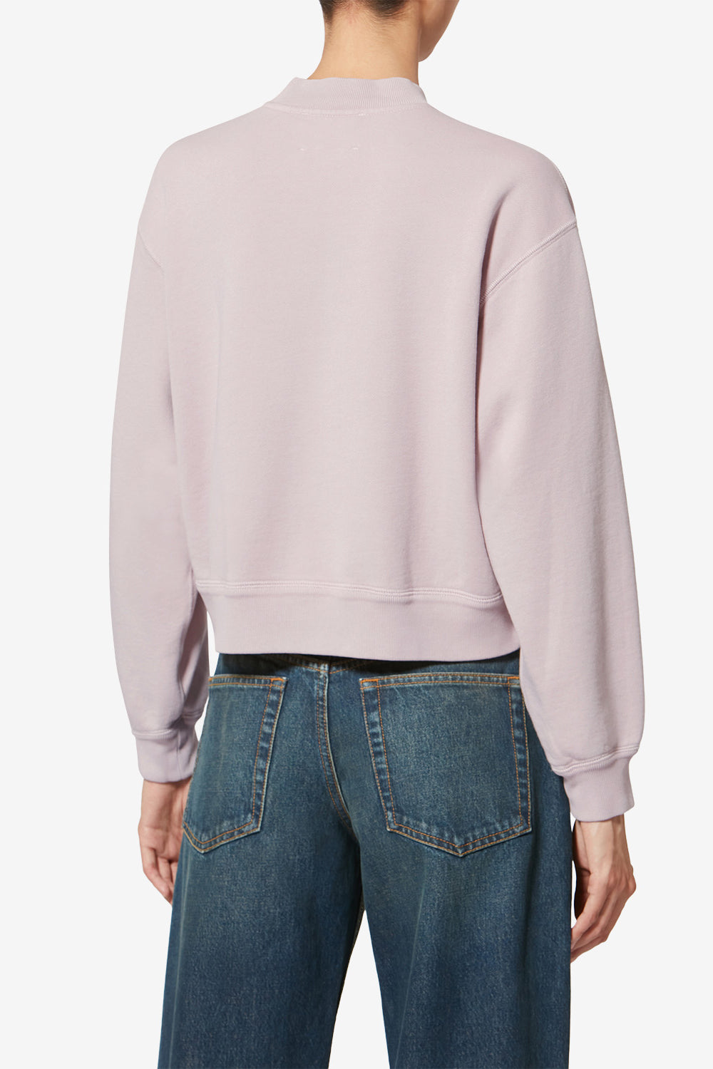 Felpa simony in cotone con logo - Light pink - Woman - 5