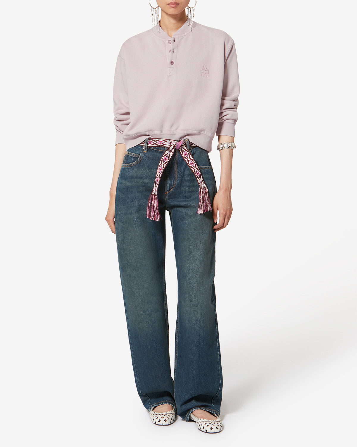 Simony ロゴ コットン スウェットシャツ - Light pink - Woman - 1