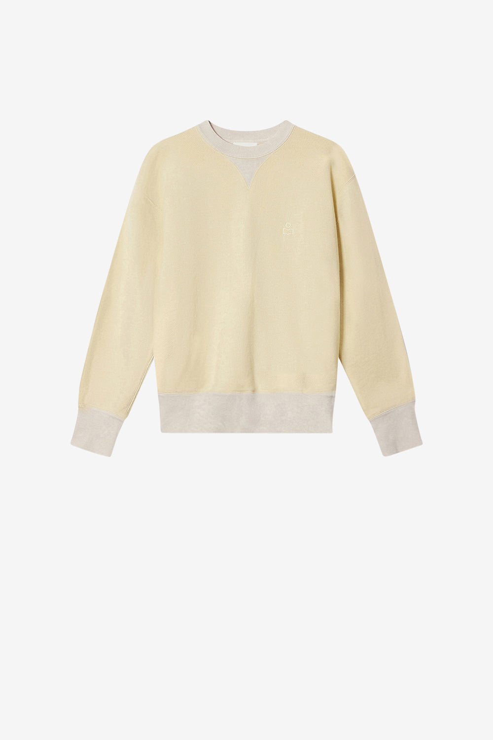 Sweatshirt miker en coton à motifs brodés - Jaune clair - Man - 1