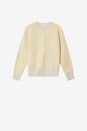 Sweatshirt miker en coton à motifs brodés - Jaune clair - Man