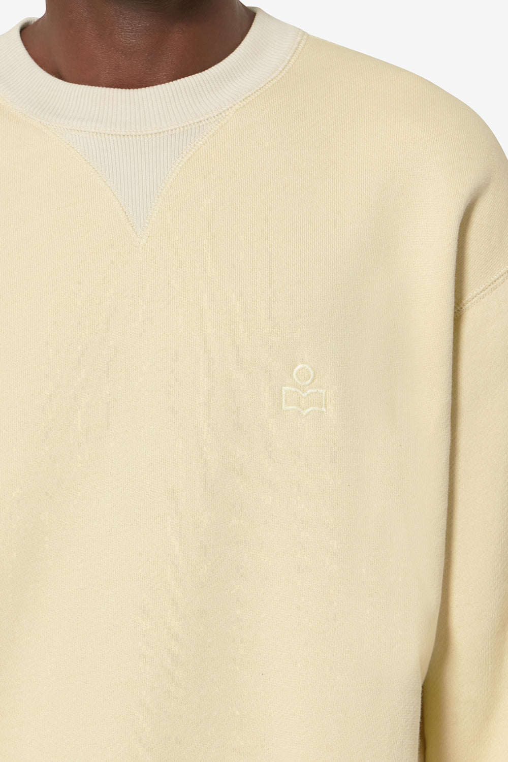 Sweatshirt miker en coton à motifs brodés - Jaune clair - Man - 3