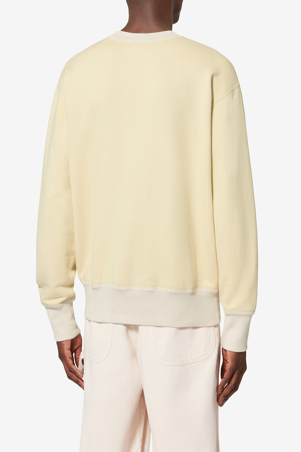 Sweatshirt miker en coton à motifs brodés - Jaune clair - Man - 5