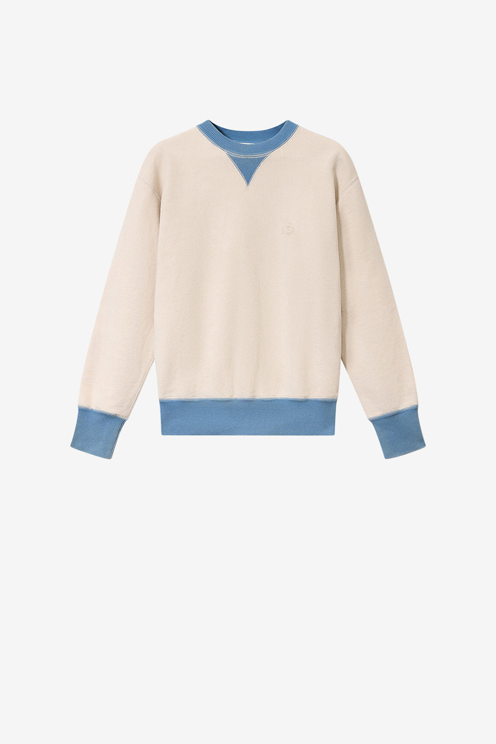 Sweatshirt miker en cotonà motifs brodés - Écru - Man - 1