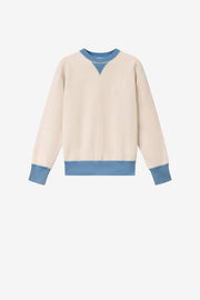 Sweatshirt miker en cotonà motifs brodés - Écru - Man