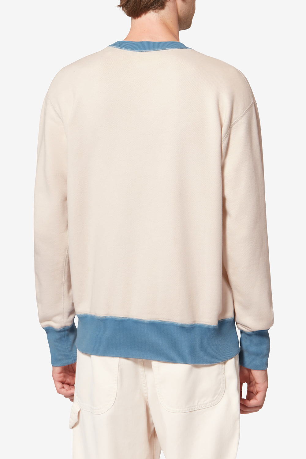 Sweatshirt miker en cotonà motifs brodés - Écru - Man - 5