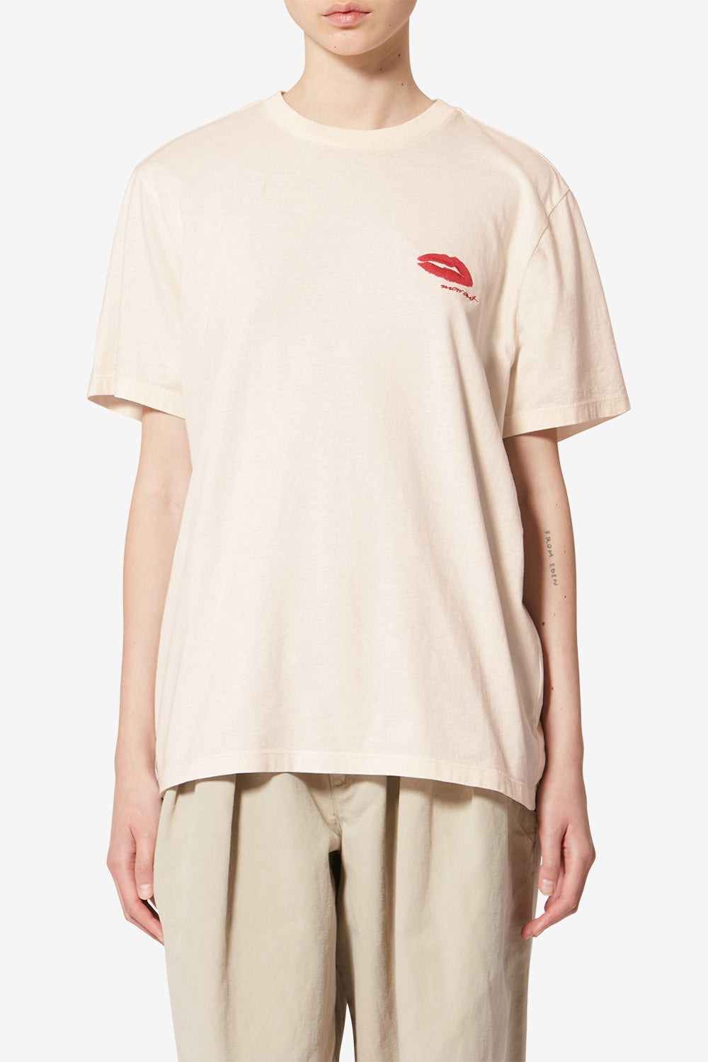 Zewel cotton t-shirt with logo - Ecru - Woman - 4