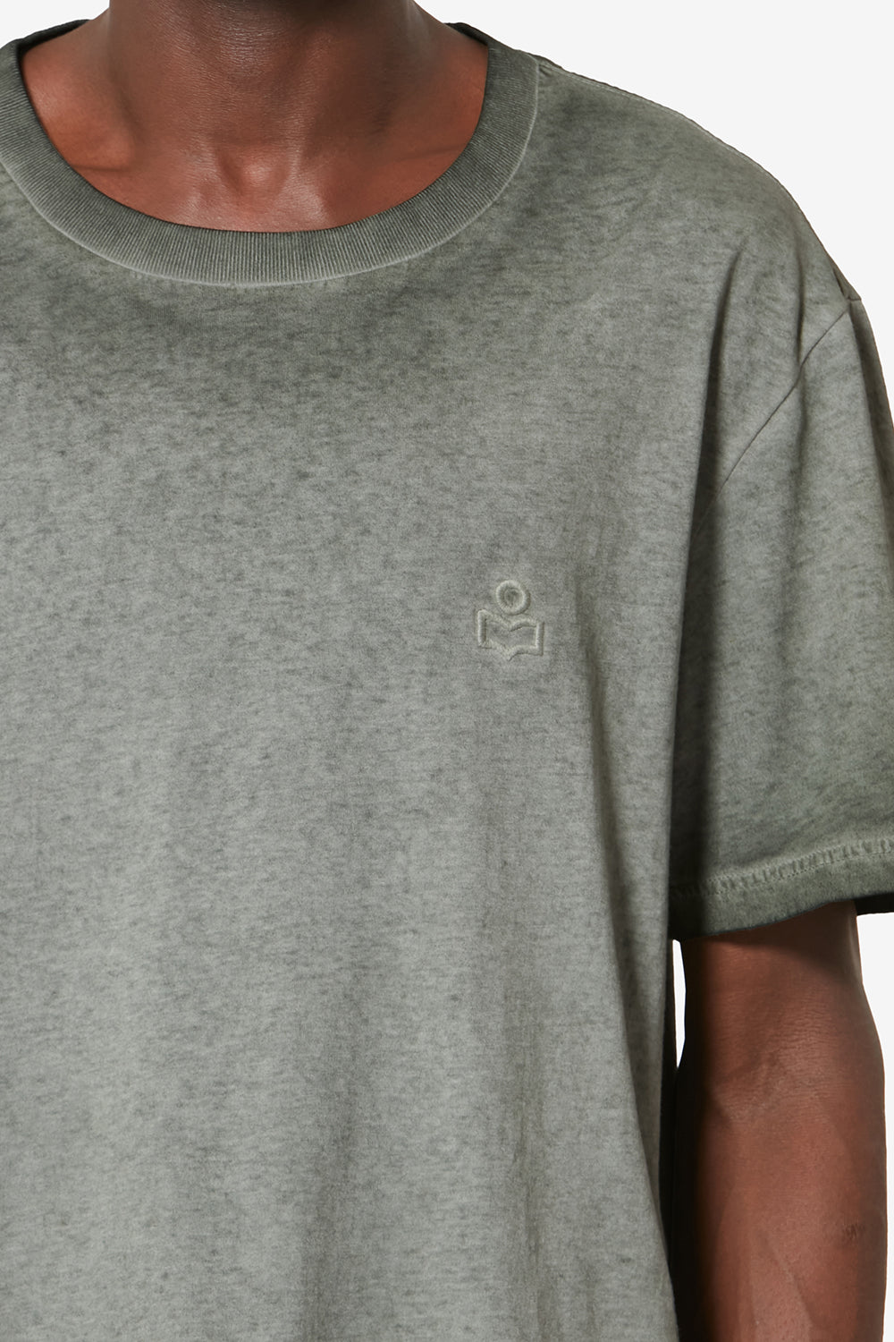 Honoré short-sleeve vintage faded cotton t-shirt - Khaki - Man - 3