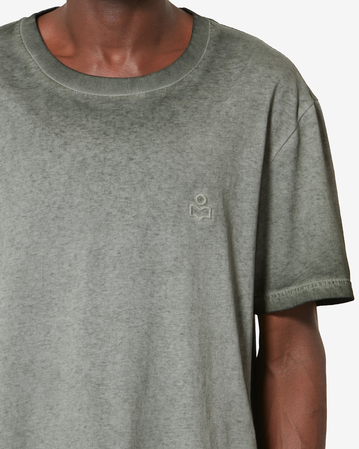 T-shirt a maniche corte honoré in cotone vintage délavé - Cachi - Man - 2