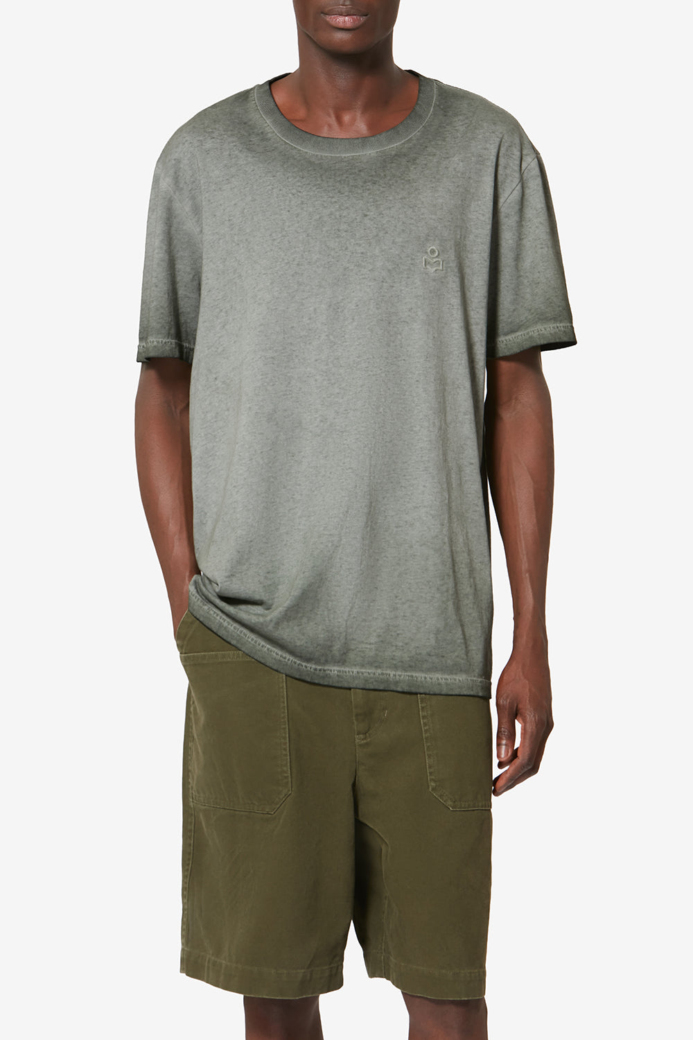 Honoré short-sleeve vintage faded cotton t-shirt - Khaki - Man - 4