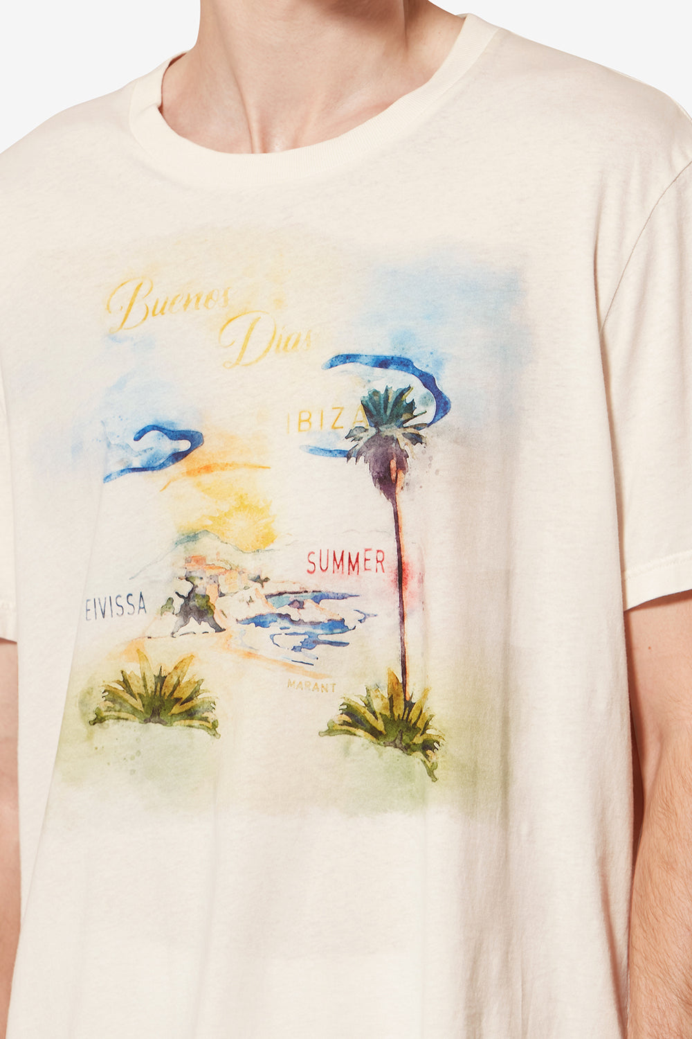 Honoré short-sleeve printed cotton t-shirt - Ecru - Man - 3