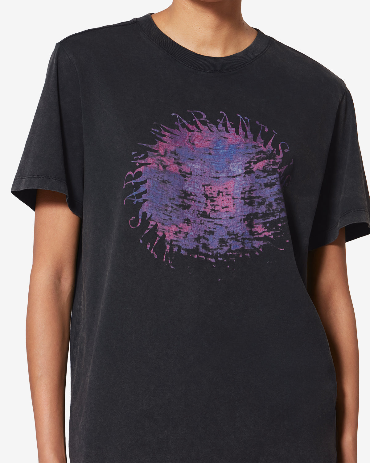 T-shirt zoeline en coton imprimé - Noir délavé - Woman - 2