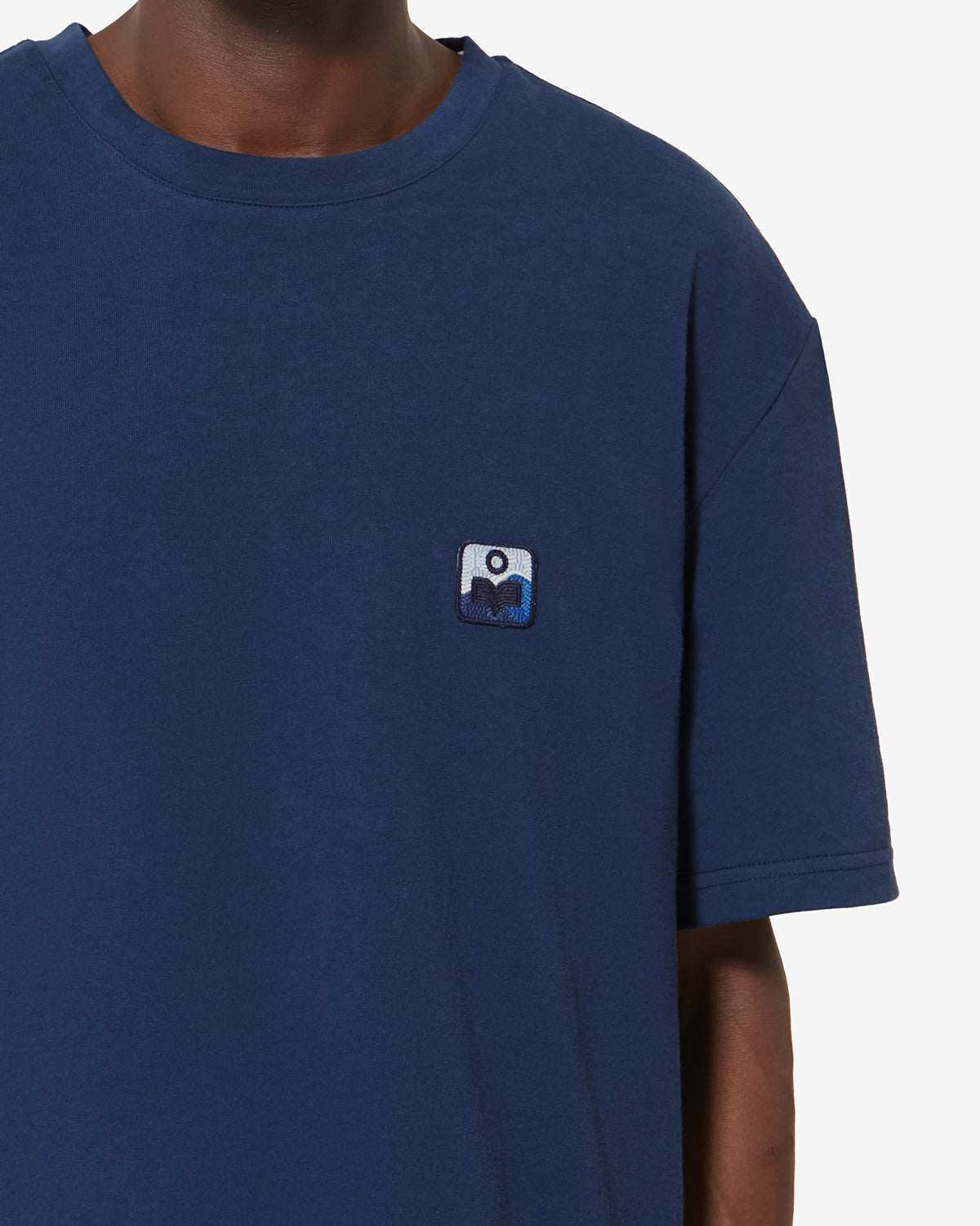 T-shirt a maniche corte hugo in cotone con inserto - Indigo - Man - 2