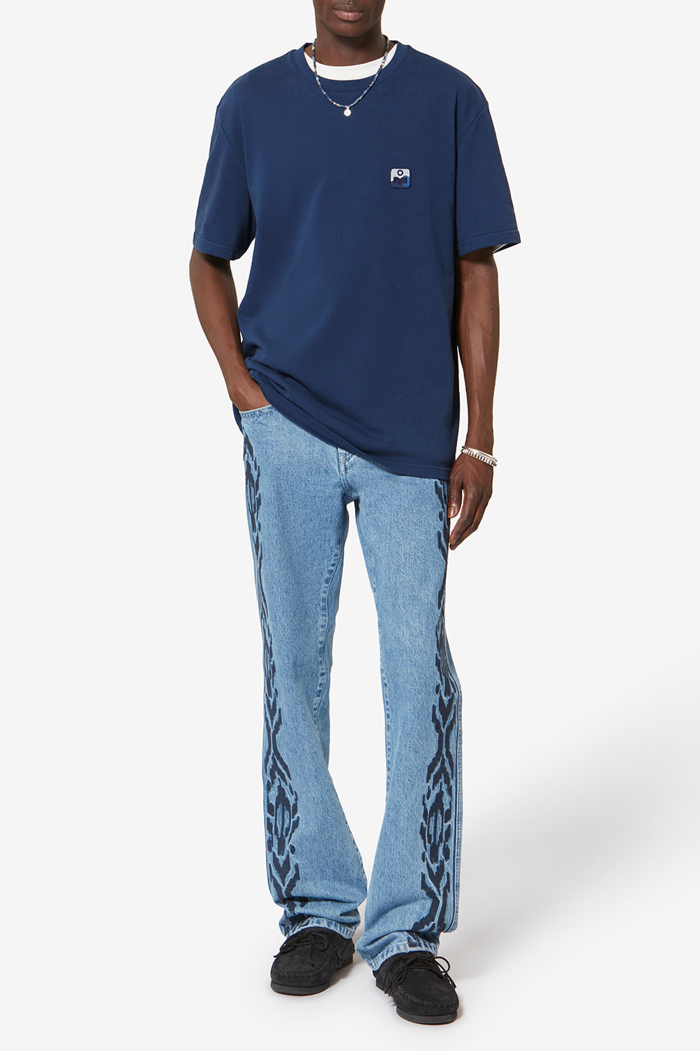 Hugo short-sleeve cotton t-shirt with patch - Indigo - Man - 2