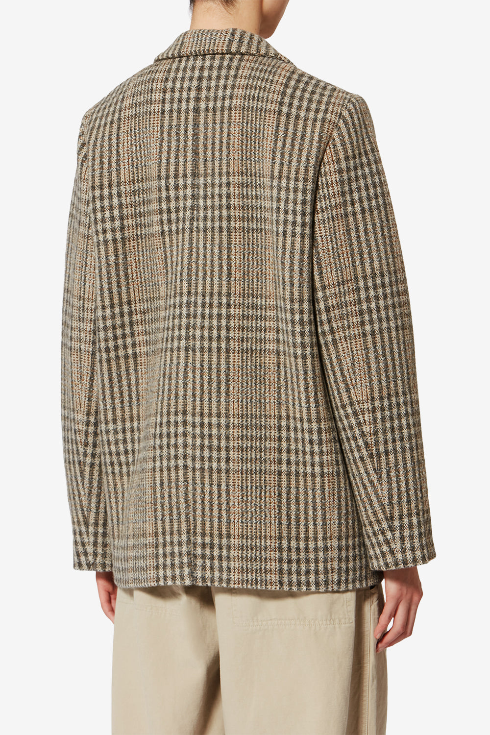 Veste charlyne en laine vierge à carreaux - Beige - Woman - 5