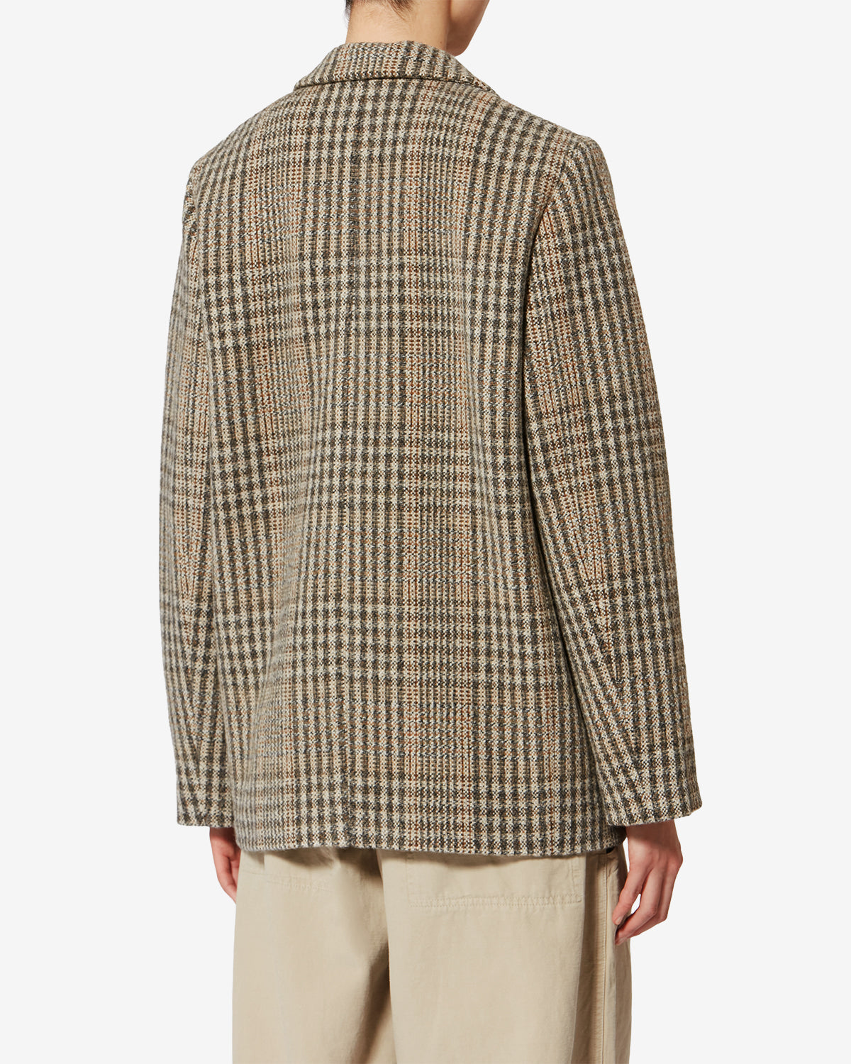 Veste charlyne en laine vierge à carreaux - Beige - Woman - 4