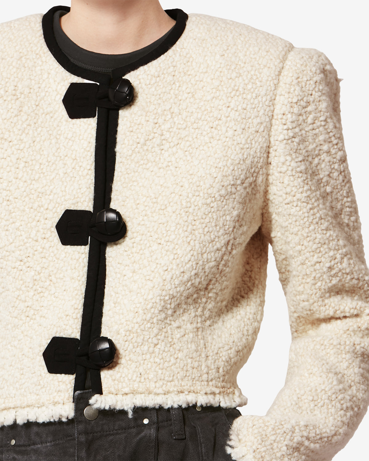 Giacca gradilia in lana bouclé - Ecru - Woman - 2