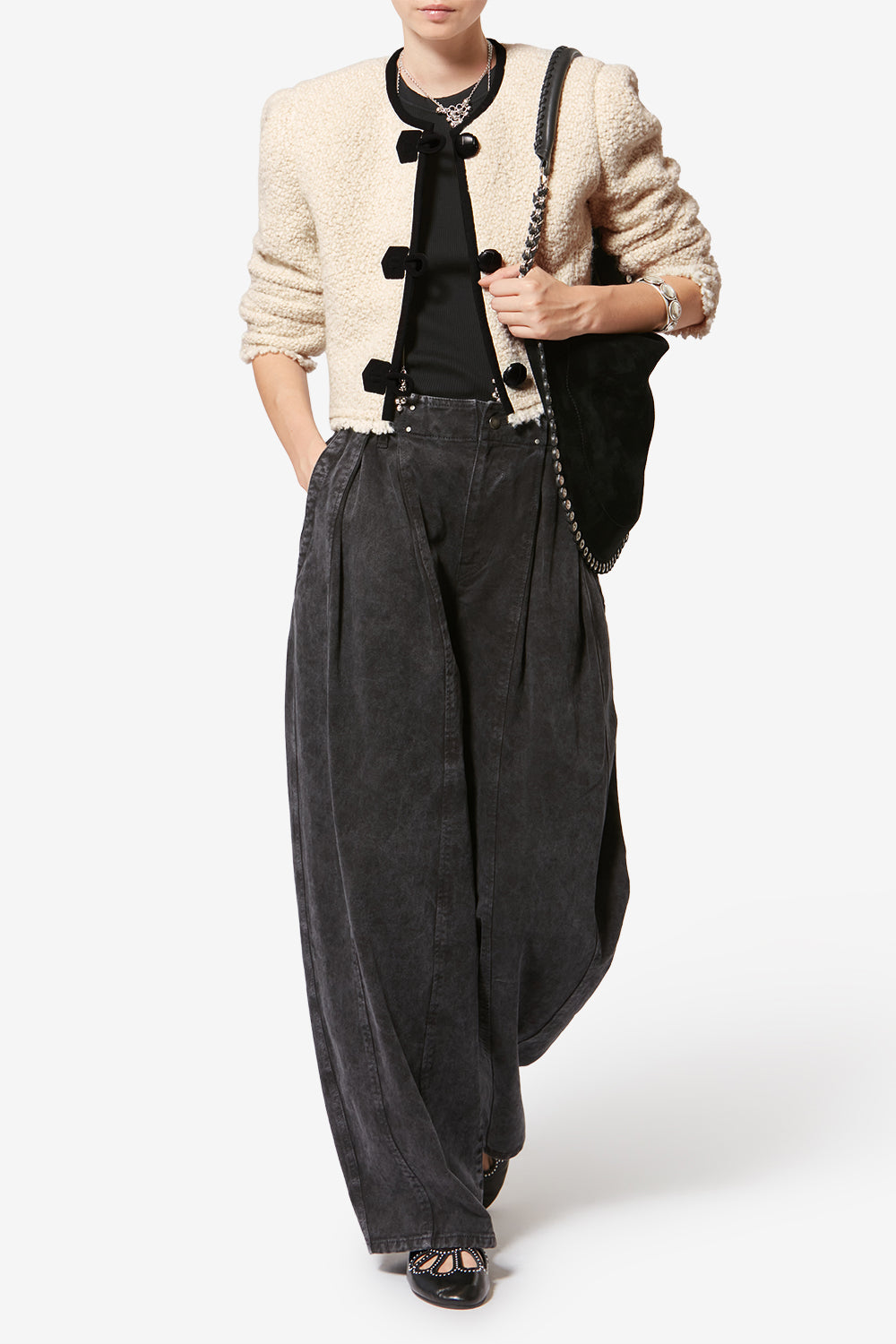 Giacca gradilia in lana bouclé - Ecru - Woman - 2