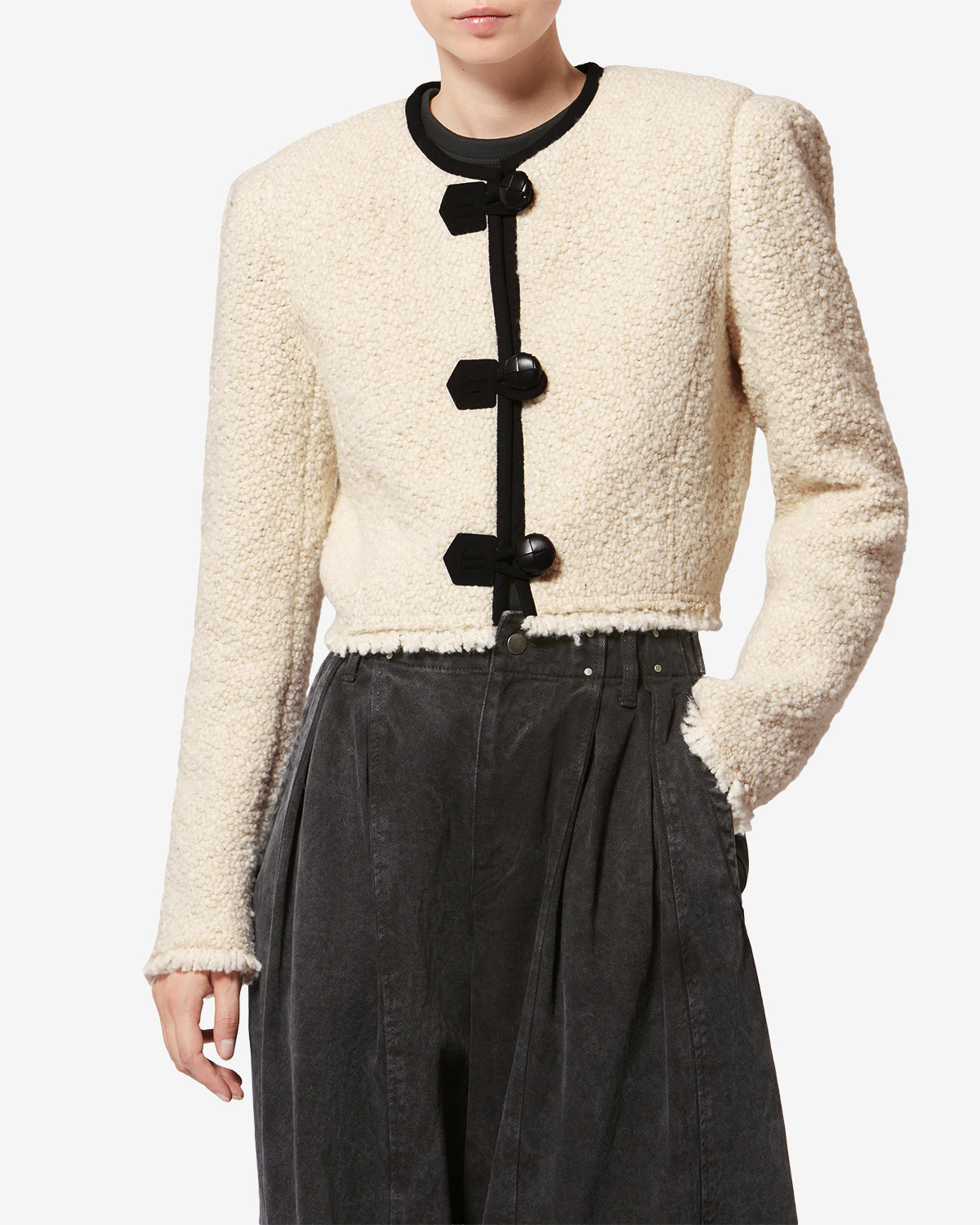 Giacca gradilia in lana bouclé - Ecru - Woman - 3