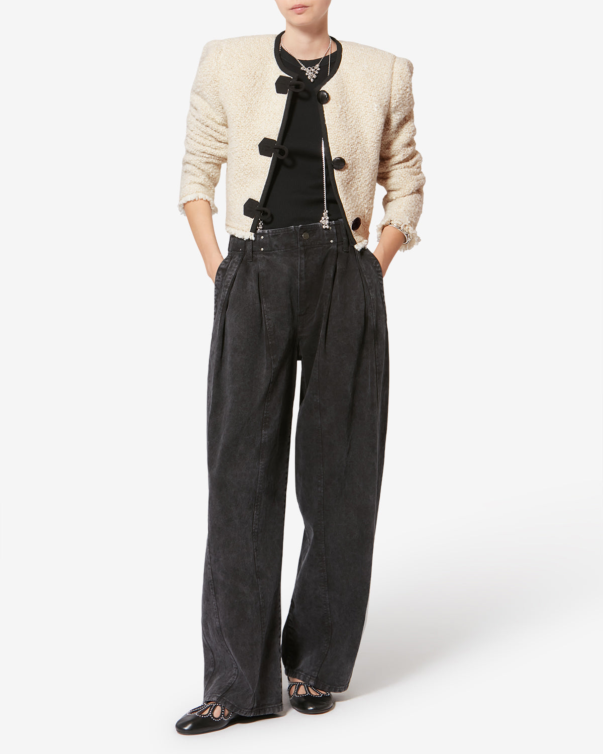 Giacca gradilia in lana bouclé - Ecru - Woman - 6