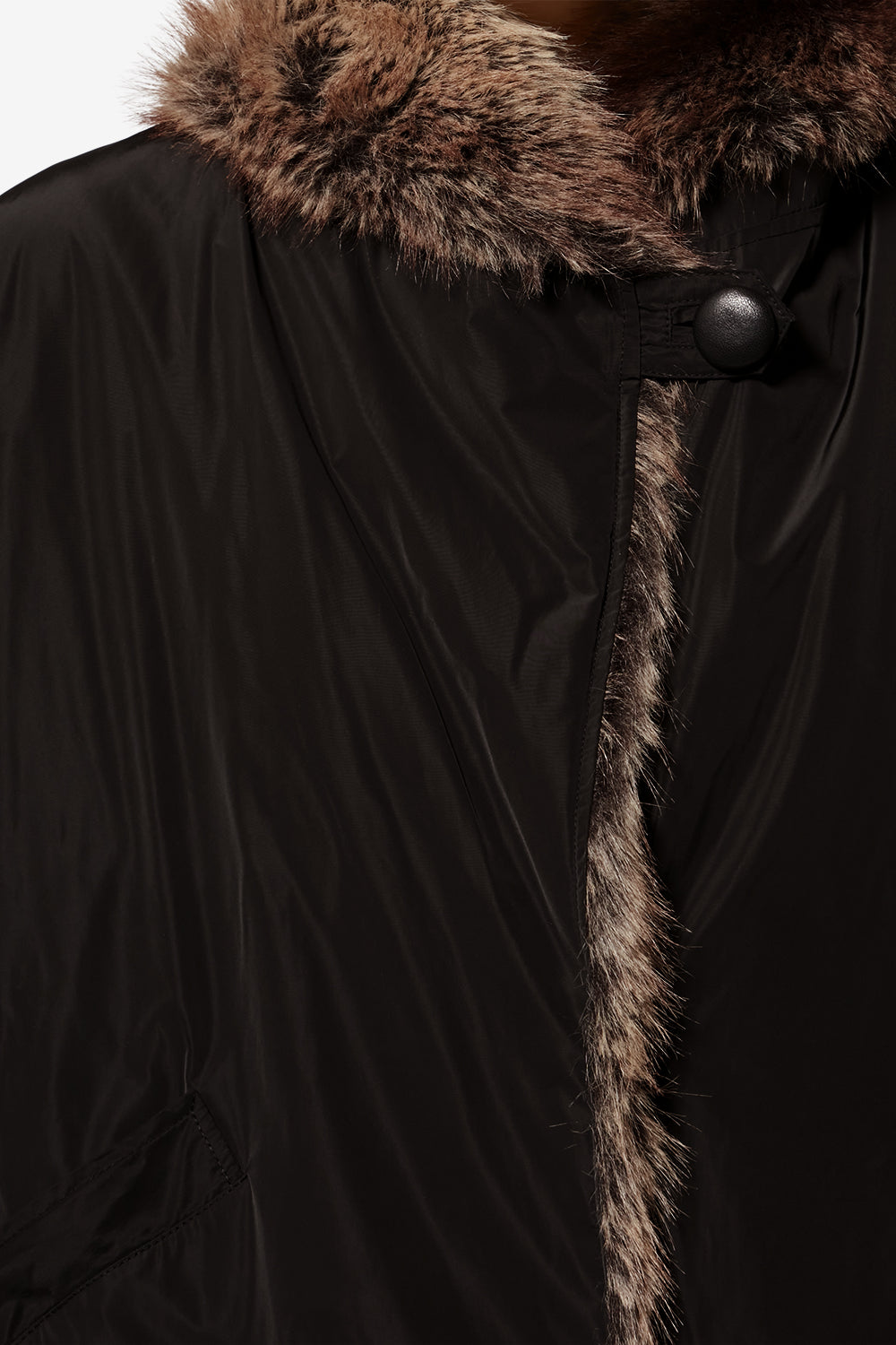 Parka courte doublée de fausse fourrure charone - Noir - Woman - 3