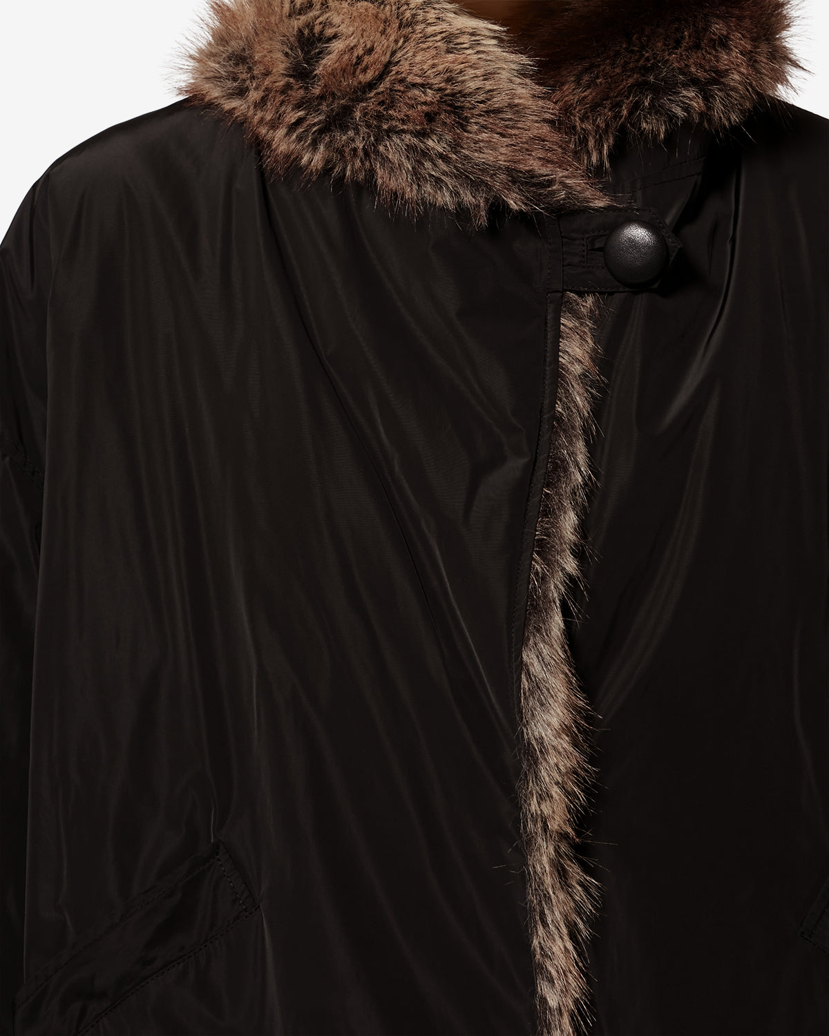 Parka courte doublée de fausse fourrure charone - Noir - Woman - 2