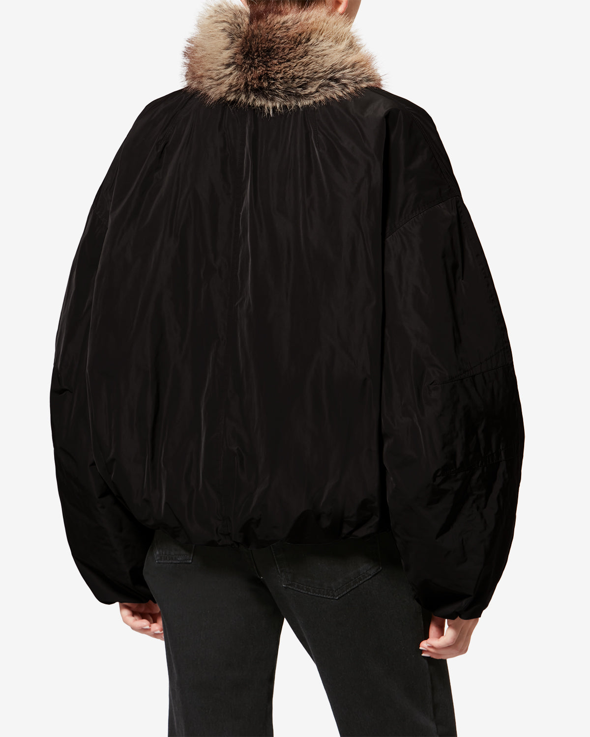 Parka courte doublée de fausse fourrure charone - Noir - Woman - 4