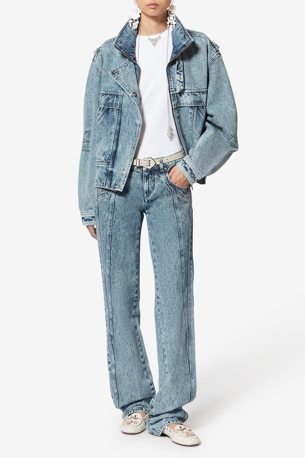 Veste joseline en denim - Bleu clair - Woman - 2