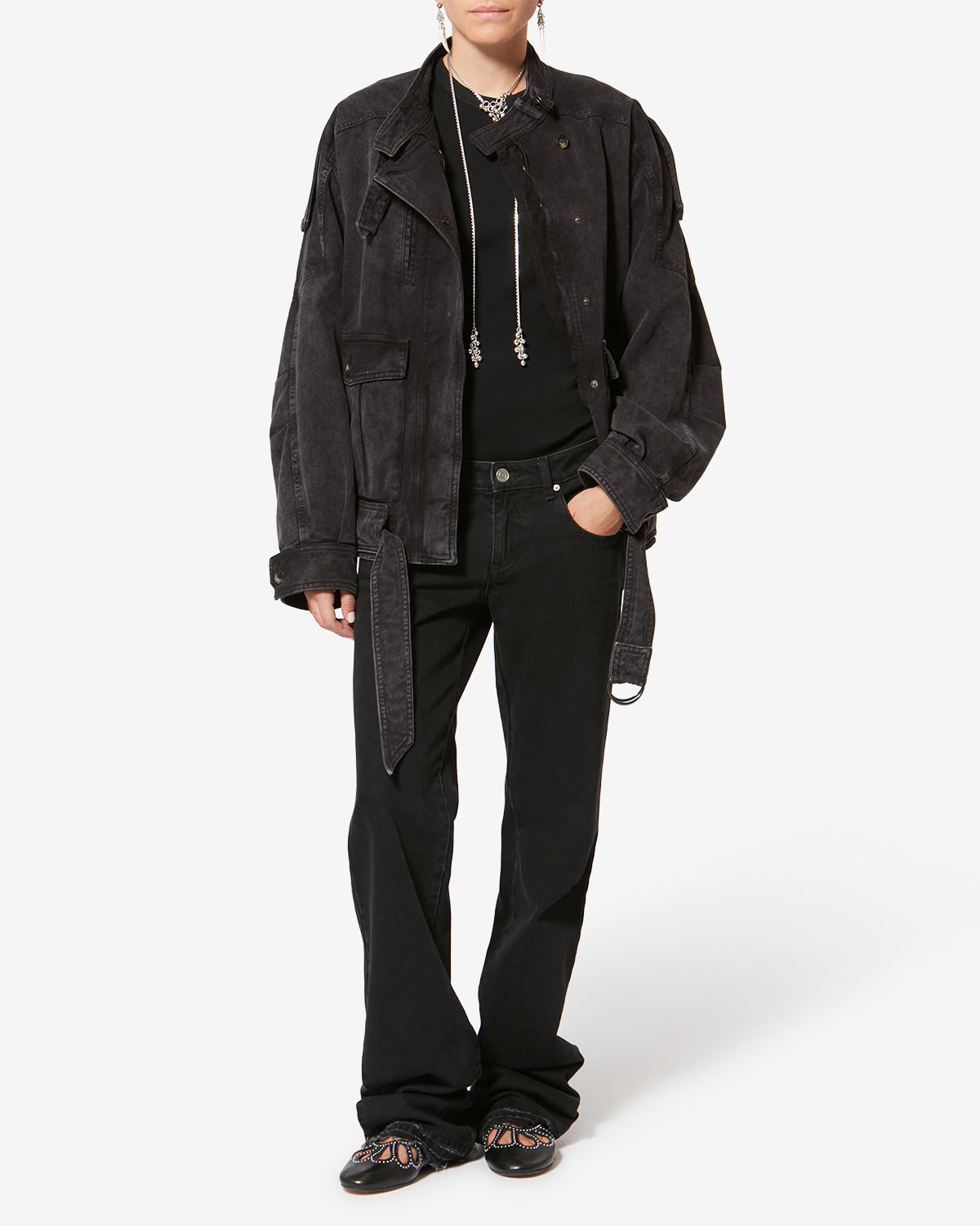 Isabel Marant ノーカラージャケット ブラック・ホワイト ISABEL MARANT Gradilia fleece jacket | NET-A-PORTER