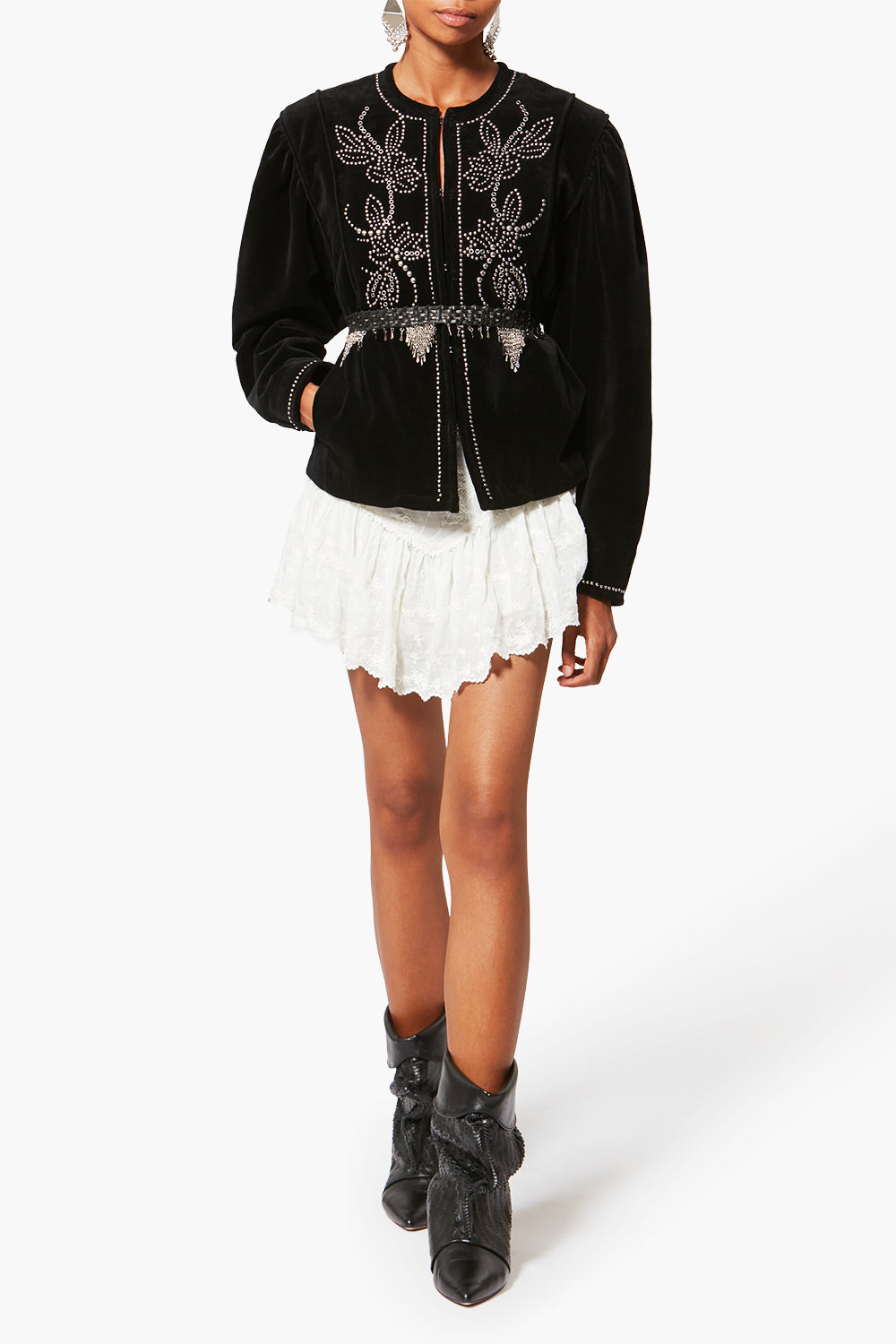 Giacca pietra in velluto - Nero - Woman - 2