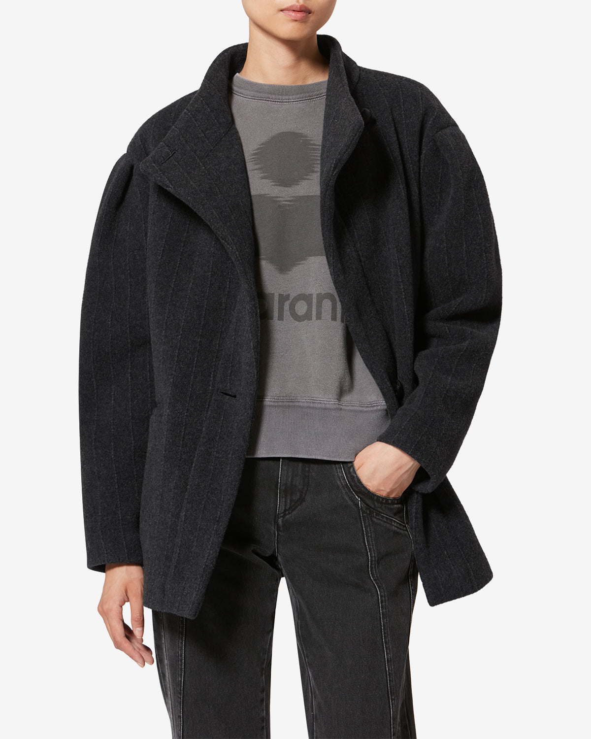 Veste jabadine en laine - Anthracite - Woman - 6