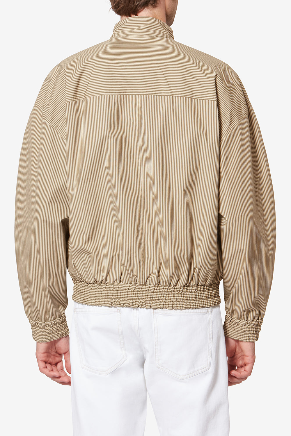 Giacca corto a righe in cotone - Beige-khaki - Man - 5