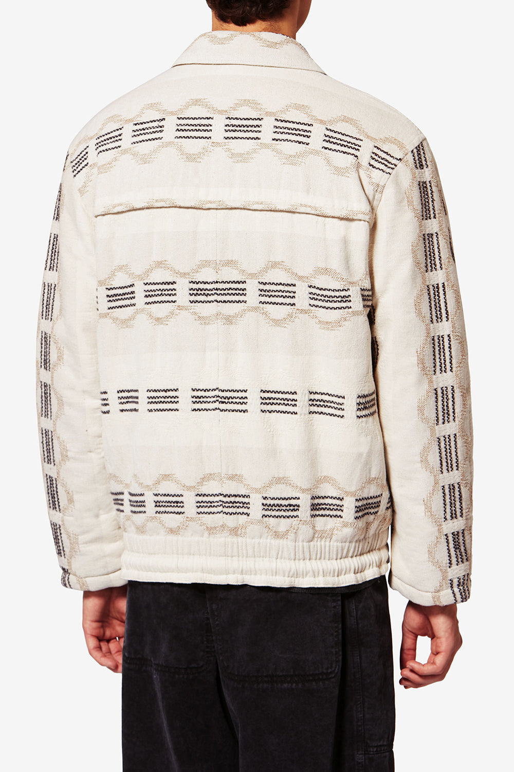 Giacca in jacquard wavy deyis - Ecru - Man - 5