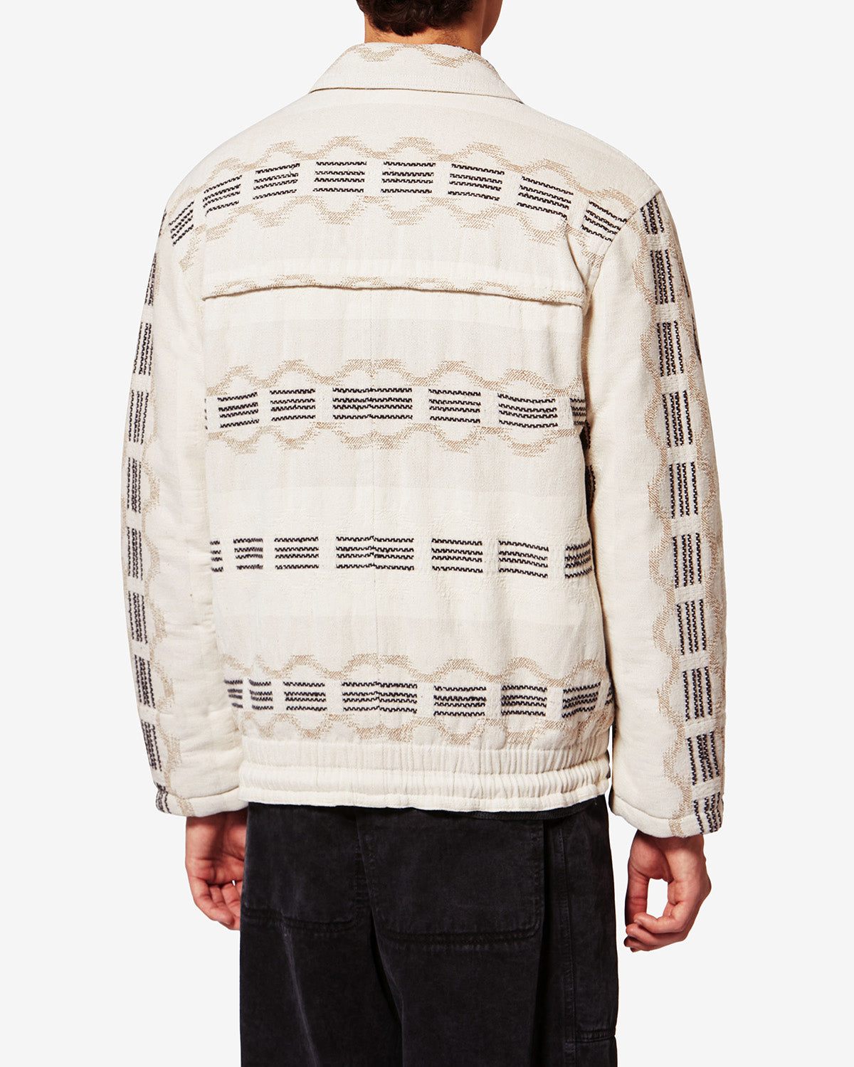 Giacca in jacquard wavy deyis - Ecru - Man - 4